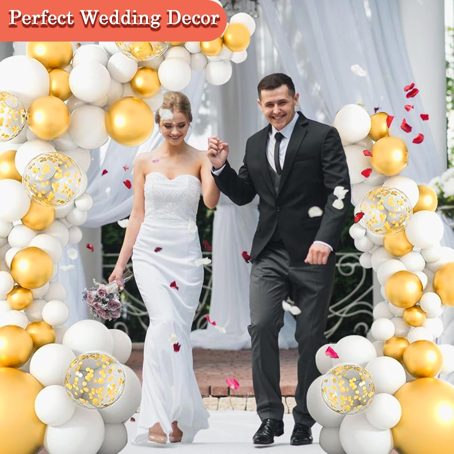 AerWo [Upgraded] Balloon Arch Kit 8.2FT & 6FT, Free Bending Top Half Balloon Arch Stand with Base, Floor Arch Backdrop Stand Frame for Lawn Yard Birthday Wedding Party Christmas Decorations